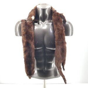 Vintage Hess's Genuine Mink Fur Stole Wrap Scarf w/ 3 Full Body Pelts